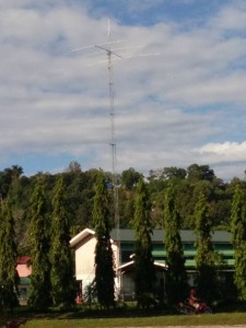 Raising 3 band HF yagi antenna in BARC Club House
